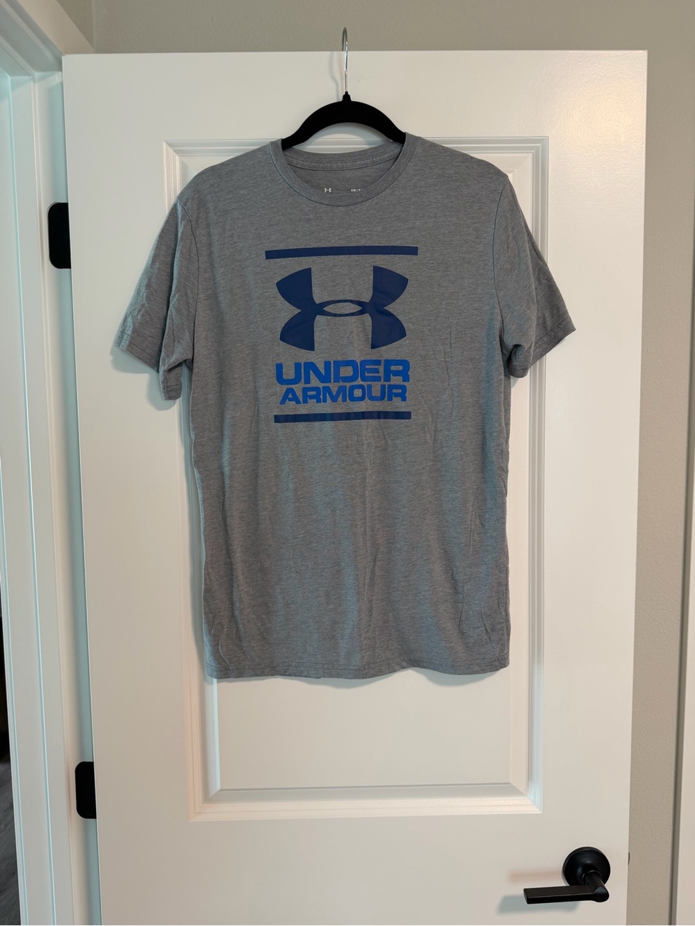 Under Armour Gray Short-Sleeve Tee with Blue Logo